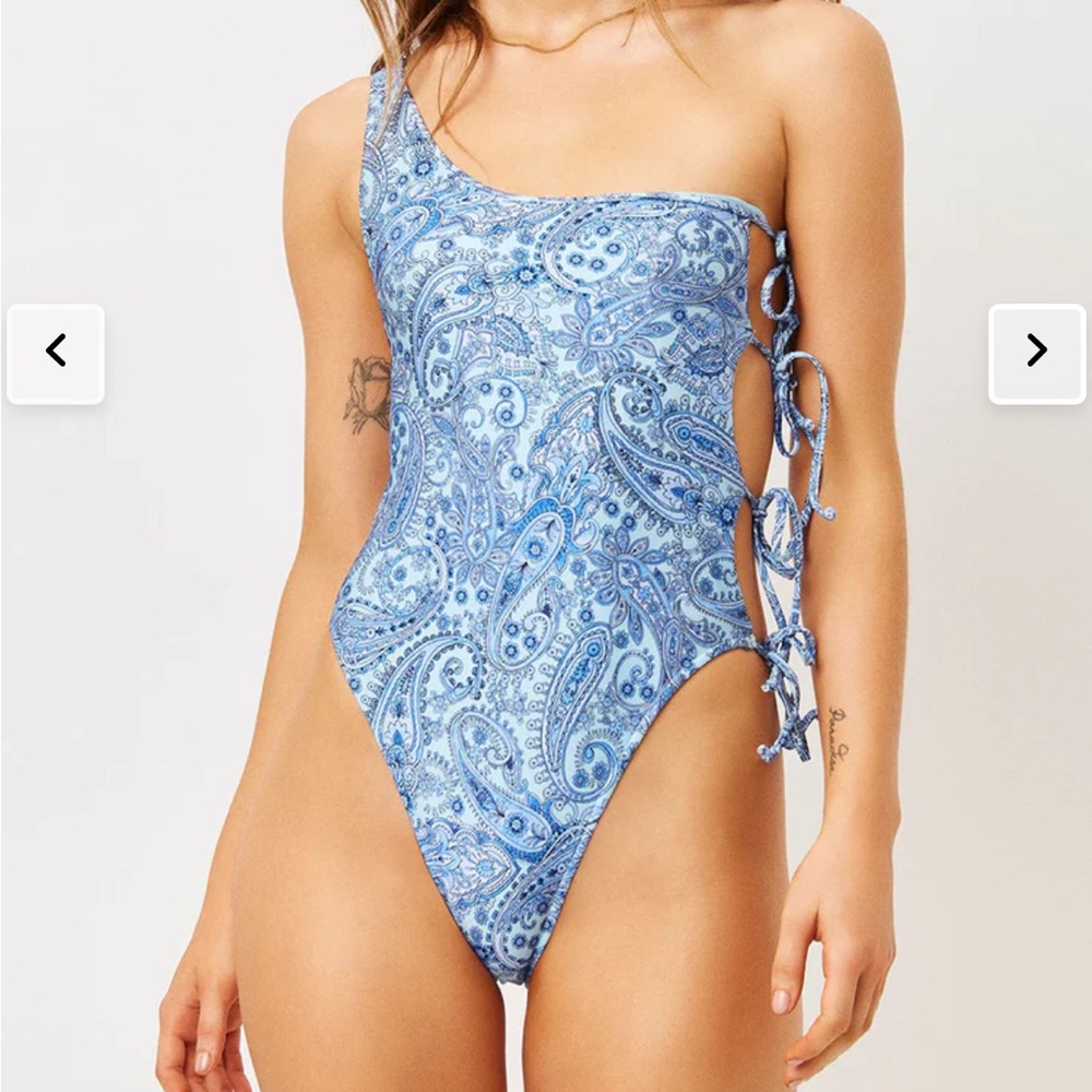 NWT Frankie’s Bikini Honey One Shoulder Cheeky One Piece